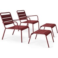 2er-Set Relax-Couchsessel mit Fußstütze Lila - Palavas 2er-Set Relax-Couchsessel mit Fußstütze Lila - Palavas von OVIALA