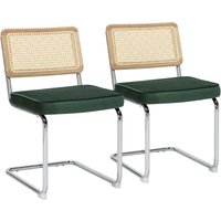 2er-Set Stühle aus Stahl und dunkelgrünem Samt von OVIALA