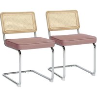 2er-Set Stühle aus Stahl und rosafarbenem Samt 2er-Set Stühle aus Stahl und rosafarbenem Samt von OVIALA