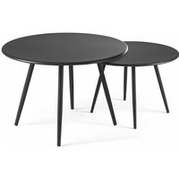 2er-Set runder Couchtisch aus Stahl Grau - Palavas 2er-Set runder Couchtisch aus Stahl Grau - Palavas von OVIALA