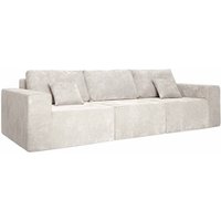 3-Sitzer-Modulsofa in Stoff mit ecrufarbenen Kissen L 275 cm 3-Sitzer-Modulsofa in Stoff mit ecrufarbenen Kissen L 275 cm von OVIALA