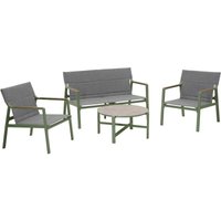 4-Sitzer-Gartenmöbelset aus khakigrünem Aluminium von OVIALA