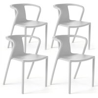 Oviala - 4er-Set Designgartensessel aus Kunststoff Weiß von OVIALA