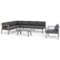 6-Sitzer-Gartenlounge mit Ecksofa, Sessel und Couchtisch Grau - Grau von OVIALA