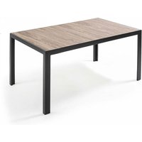 8-Sitzer-Gartentisch aus Aluminium und Keramik Braun - Grau von OVIALA