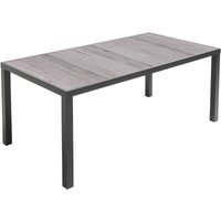 Oviala - 8-Sitzer-Gartentisch mit Keramikplatte in grauer Holzoptik Grau - Tivoli von OVIALA