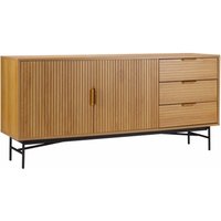 Buffet 2 Türen und 3 Schubladen aus Melamin und Stahl 160 cm beige von OVIALA