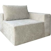 Ecksessel für Modulsofa in Stoff mit ecrufarbenen Kissen Ecksessel für Modulsofa in Stoff mit ecrufarbenen Kissen von OVIALA