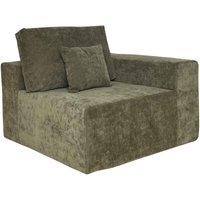 Ecksessel für Modulsofa in Stoff mit grünen Kissen Ecksessel für Modulsofa in Stoff mit grünen Kissen von OVIALA