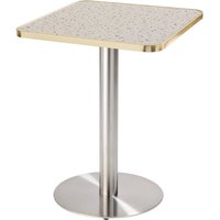 Esstisch 60 x 60 cm silbernes Bein und Terrazzo/Goldbeschichtung von OVIALA