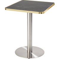 Esstisch 60 x 60 cm silbernes Bein und schwarz/goldene Bespannung Esstisch 60 x 60 cm silbernes Bein und schwarz/goldene Bespannung von OVIALA