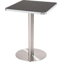 Esstisch 60 x 60 cm silbernes Bein und schwarz/silberner Belag von OVIALA