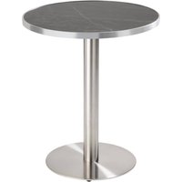 Esstisch rund 60 cm Marmorplatte schwarz/silber und silberner Fuß Esstisch rund 60 cm Marmorplatte schwarz/silber und silberner Fuß von OVIALA