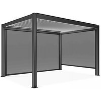 Freistehende Pergola 3x4m Motorisiert, Beleuchtet, mit 2 Markisen von OVIALA