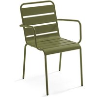 Gartenstuhl aus pulverbeschichtetem Stahl Khaki - Palavas von OVIALA