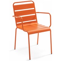 Oviala - Gartenstuhl aus pulverbeschichtetem Stahl Orange - Palavas von OVIALA