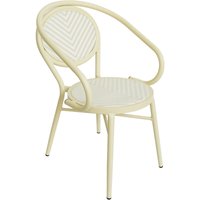 Gartenstuhl im Pariser Bistrostil aus Aluminium und beigem Rattan von OVIALA