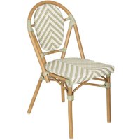 Gartenstuhl im Pariser Bistrostil aus Aluminium und grünem Rattan von OVIALA