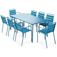 Gartentisch und 8 Metallsessel Pazifisch blau - Pazifisch blau von OVIALA