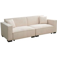 Gerades 3-Sitzer-Cord-Sofa in Ecru von OVIALA