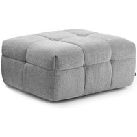 Hocker aus Holz und Polyester mit grauem Steppeffekt von OVIALA