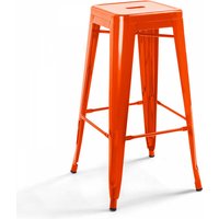 Oviala - Industrieller Metall-Barhocker Orange - Orange von OVIALA
