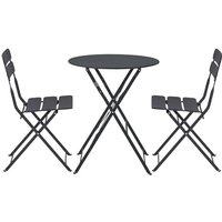 Klappbarer runder Gartentisch und 2 klappbare Stühle in Anthrazitgrau Klappbarer runder Gartentisch und 2 klappbare Stühle in Anthrazitgrau von OVIALA