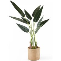 Oviala - Kunstpflanze Strelitzia mit Topf, Höhe: 90 cm, Oiko Grün - Grün von OVIALA