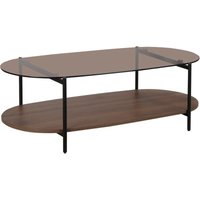 Moderner ovaler Couchtisch L 120 cm aus braunem Glas Moderner ovaler Couchtisch L 120 cm aus braunem Glas von OVIALA