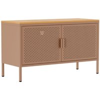 Modernes Sideboard mit 2 Türen, L 100 cm, aus braunem Metall Modernes Sideboard mit 2 Türen, L 100 cm, aus braunem Metall von OVIALA