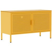 Modernes Sideboard mit 2 Türen, L 100 cm, aus gelbem Metall Modernes Sideboard mit 2 Türen, L 100 cm, aus gelbem Metall von OVIALA