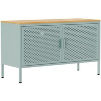 Modernes Sideboard mit 2 Türen, L 100 cm, aus salbeigrünem Metall von OVIALA