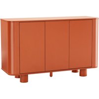 Modernes rechteckiges Sideboard mit 3 Türen, L 120 cm, orange Modernes rechteckiges Sideboard mit 3 Türen, L 120 cm, orange von OVIALA