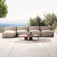 Modulare 4-Sitzer-Gartenmöbel mit beigefarbener Chaiselongue - Mixi von OVIALA
