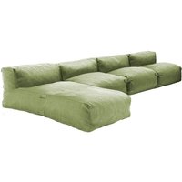 Modulare 4-Sitzer-Gartenmöbel mit kaktusgrüner Chaiselongue - Mixi von OVIALA