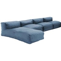 Modulare 4-Sitzer-Gartenmöbel mit pazifikblauer Chaiselongue - Mixi von OVIALA