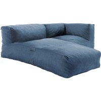 Modulare Gartenmöbel mit 1 Ecksessel und 1 Daybed in Pazifikblau - Mixi von OVIALA