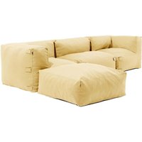 Modulares Ecksofa mit 1 Sessel, 2 Ecken und 1 hellgelb Hocker - Mixi Modulares Ecksofa mit 1 Sessel, 2 Ecken und 1 hellgelb Hocker - Mixi von OVIALA