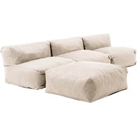 Modulares Ecksofa mit 3 Sesseln und 1 Hocker in Sandfarbe - Mixi Modulares Ecksofa mit 3 Sesseln und 1 Hocker in Sandfarbe - Mixi von OVIALA