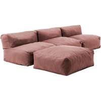 Modulares Ecksofa mit 3 Sesseln und 1 Hocker in Terrakotta-Farbe - Mixi Modulares Ecksofa mit 3 Sesseln und 1 Hocker in Terrakotta-Farbe - Mixi von OVIALA