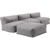 Modulares Ecksofa mit 3 Sesseln und 1 grauem Hocker - Mixi von OVIALA