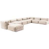 Modulares Ecksofa mit 5 Sesseln, 2 Ecken und 1 Sandhocker - Mixi Modulares Ecksofa mit 5 Sesseln, 2 Ecken und 1 Sandhocker - Mixi von OVIALA
