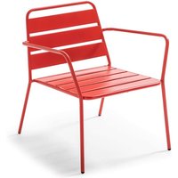 Niedriger roter Metall-Gartenstuhl - Palavas Niedriger roter Metall-Gartenstuhl - Palavas von OVIALA