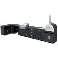 Outdoor-Küche mit 7 Elementen, darunter 3 Koch-/Spülmodule von OVIALA