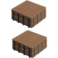 16 klickbare Terrassenplatten aus Verbundholz Braun 16 klickbare Terrassenplatten aus Verbundholz Braun von OVIALA