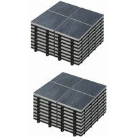 Oviala - 16 klickbare Terrassenplatten aus schwarzem Stein Grau Oviala - 16 klickbare Terrassenplatten aus schwarzem Stein Grau von OVIALA