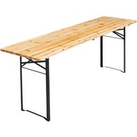 218 cm zusammenklappbarer Biertisch aus Holz Braun von OVIALA