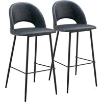 Oviala - 2er-Set Hochstühle aus Metall und schwarz beschichtetem Textilgewebe Oviala - 2er-Set Hochstühle aus Metall und schwarz beschichtetem Textilgewebe von OVIALA