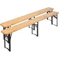 2er-Set Klappbänke von 180 cm Braun von OVIALA