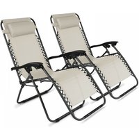 Oviala - 2er-Set Relax-Sessel für den Außenbereich Taupe von OVIALA